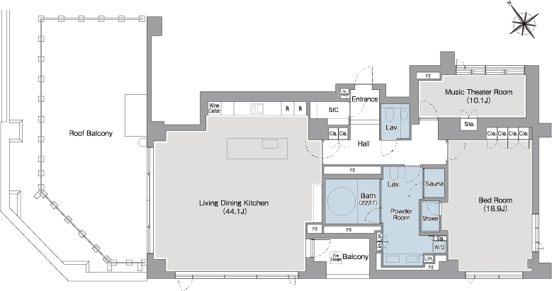 2LDKの間取りの画像