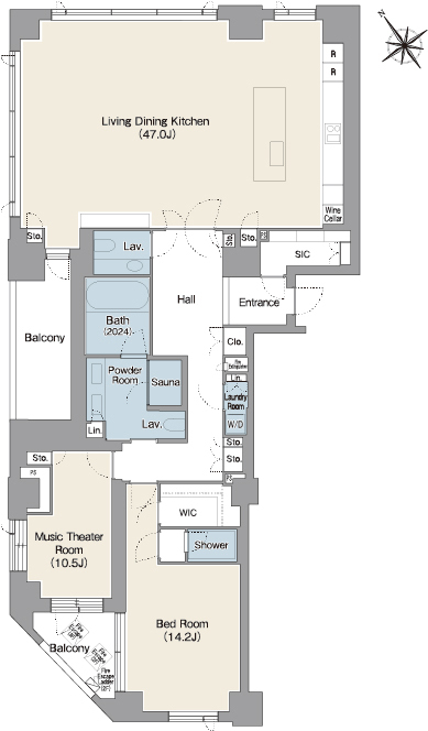 2LDKの間取りの画像